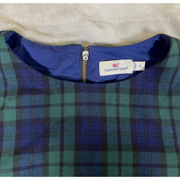 Vineyard Vines Size 0 Blackwatch Tartan Plaid Holiday Dress Preppy Xmas Party - Picture 2 of 9